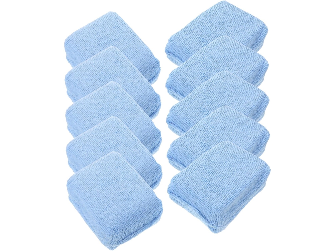 Conjunto De 10 Peças Esponjas Aplicadoras Cera Para Carros,polimento Retangulares Microfibra.