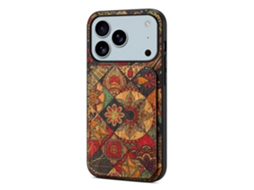 Capa Para Iphone 17 Pro Compatível Com Suporte Para Cartão, Estampa Floral, Em Couro, Cor Amarela Outono