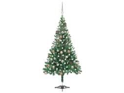Vidaxl Árvore De Natal Artificial Pré-iluminada + Bolas 564 Ramos