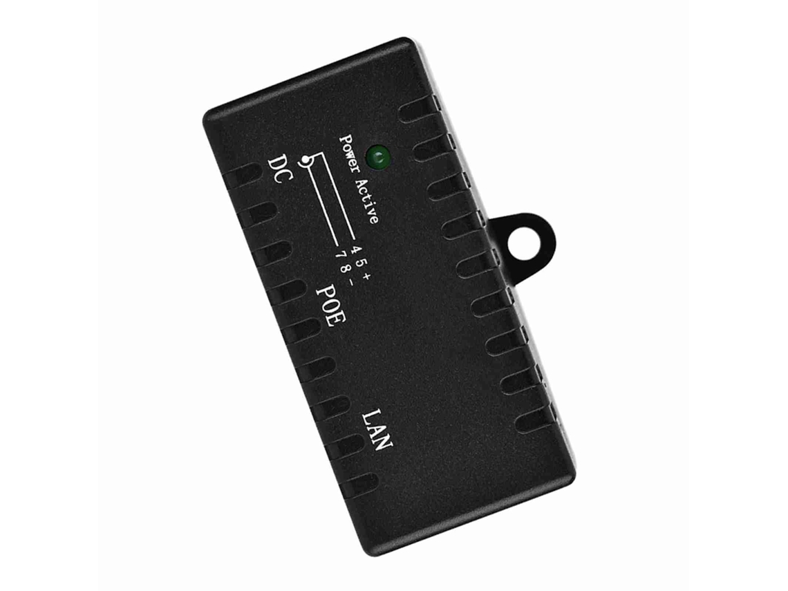 Adaptador Injetor Splitter Poe Power Over Ethernet Para Rede Lan Preto