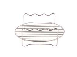 Kit De Grelha Dupla Para Fritadeira A Ar Com 3 Espetos, Suporte De Aço E Grelha De Camada Dupla