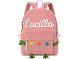 Mochila Infantil Personalizada Lorajewel Com Nome Bordado, De Veludo Cotelê Para Jardim De Infância, Leve,
