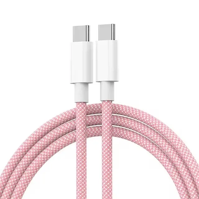 Cabo Usb-c Trançado De 1 M (rosa) Com Carregamento Rápido Pd De 60 W.