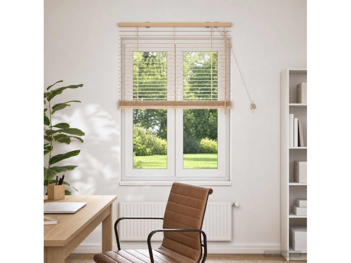 Vidaxl Cortina Veneziana Aparência De Carvalho 75 X 130 Cm 35 Mm