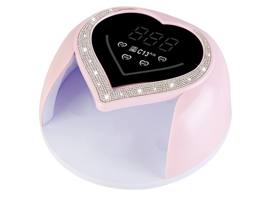 Lâmpada Uv/led Para Unhas C13 Plus Smart Em Formato De Coração Com Strass, 308w