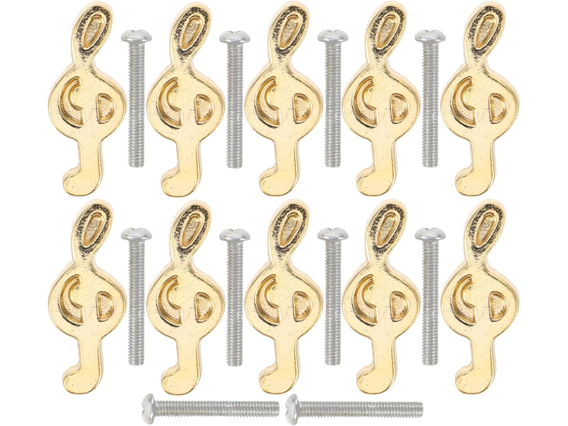 Homoyoyo Conjunto De 10 Puxadores Em Formato Notas Musicais Para Armários, Gavetas, Cômodas, Guarda Roupas E Cozinhas