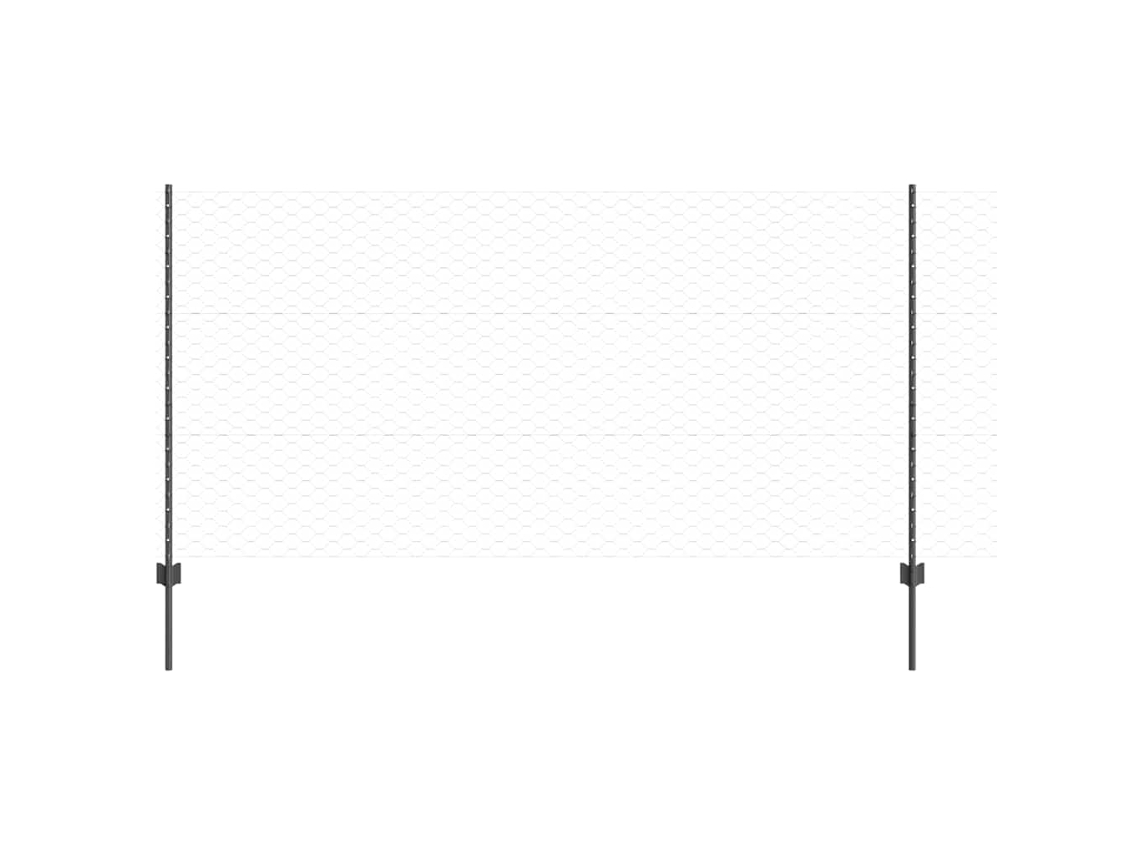 Cerca Com Poste Cinzeto 1,2 X 10 M Aço E Pvc