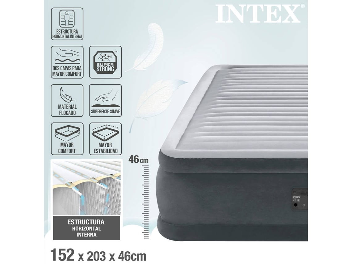 Colchão de Ar INTEX Fiber-Tech Comfort-Plush com Bomba Ele