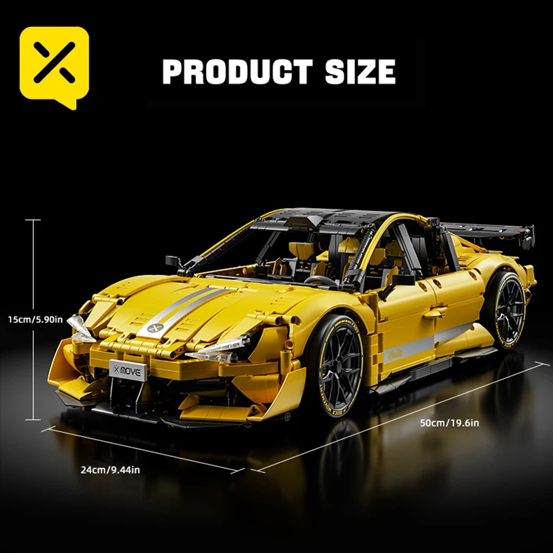 (2143 Peças) Blocos De Montar De Carros De Corrida Superesportivos Em Escala 1:10 - Decoração Criativa Para Mesa - Moc