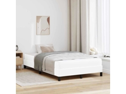 Vidaxl Estrutura Da Cama Com Colchão Branco Puro 120 X 190 Cm Tecido