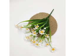 10 Unidades de Margaridas Artificiais para Decoração de Exterior, Flores Artificiais de Plástico AQUAFORGE (brancas)