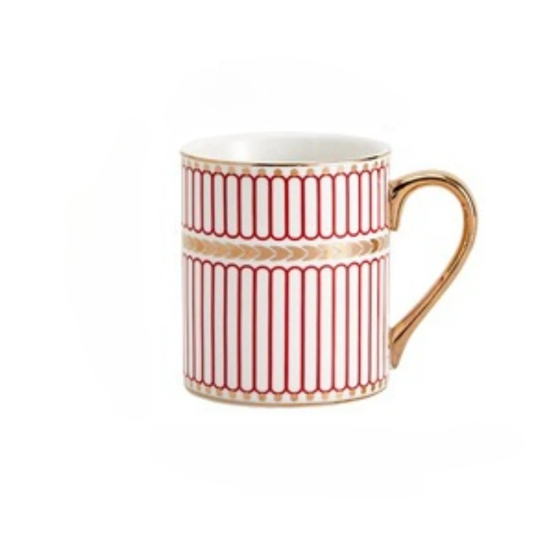 Caneca de Café/escritório de Cerâmica Dourada Pintada À Mão de Luxo MDUG (estilo B, 350 Ml)