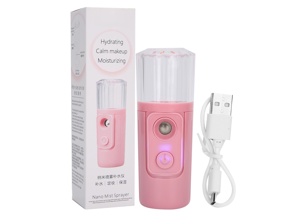 Pulverizador Portátil Recarregável Com Neblina Nanométrica Para Hidratação Facial