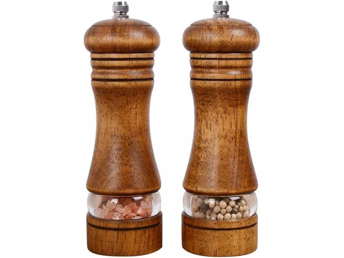Moedor Manual De Pimenta E Sal, Moedor De Pimenta Madeira Ajustável, Moedor De Especiarias Para Uso Profissional E Doméstico