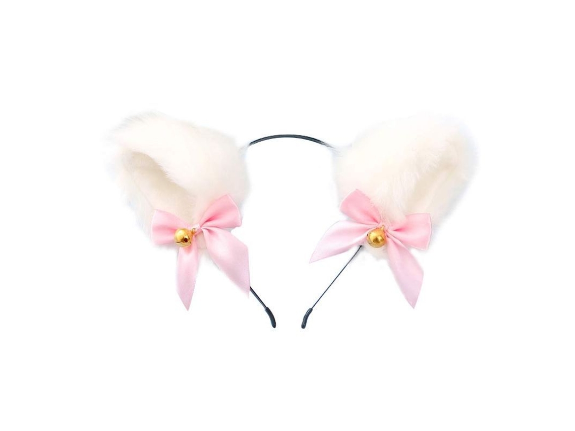 Gorra De Pelo De Zorro Branco Feita A Mão Com Pelo Falso Suave Para Festas E Disfraces