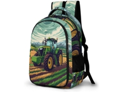 Mochila Escolar Com Estampa Trator Para Meninos Meninas, De Carro Crianças 7 10 Anos, E Impermeável Escola,