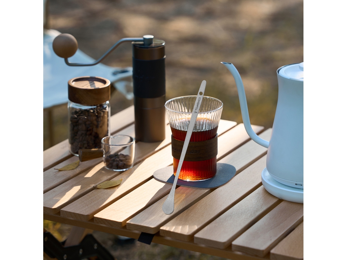 Colher de Café de Titânio Longa 19cm Premium