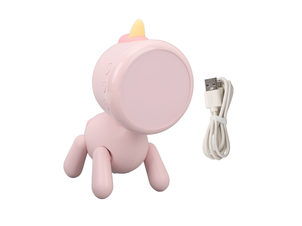 Despertador digital infantil Baok-reloj recarregável com luz noturna, bichinho fofo para meninos e meninas, cor rosa.