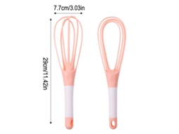 Batedor De Ovos De Silicone - Rosa, Antiaderente, Leve E Durável, Para Misturar Na Cozinha