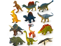 Ats 12 Peças Modelos de Mundo de Dinossauros Simulados Educativos Brinquedos de Natal para Crianças Presente