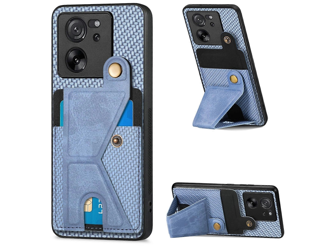 Capa De Celular Em Fibra De Carbono Com Suporte Para Cartões Em Formato De K Para Xiaomi Redmi Note 13 4g