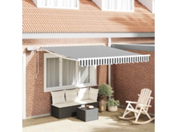 Vidaxl Toldo Retrátil Manual Com Luzes Led 300x250 Cm Antracite/branco