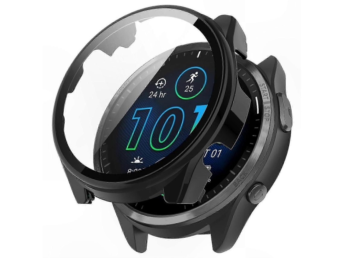 Capa Resistente Em Policarbonato Com Película De Vidro Temperado Hd Para Smartwatches Com Gps.