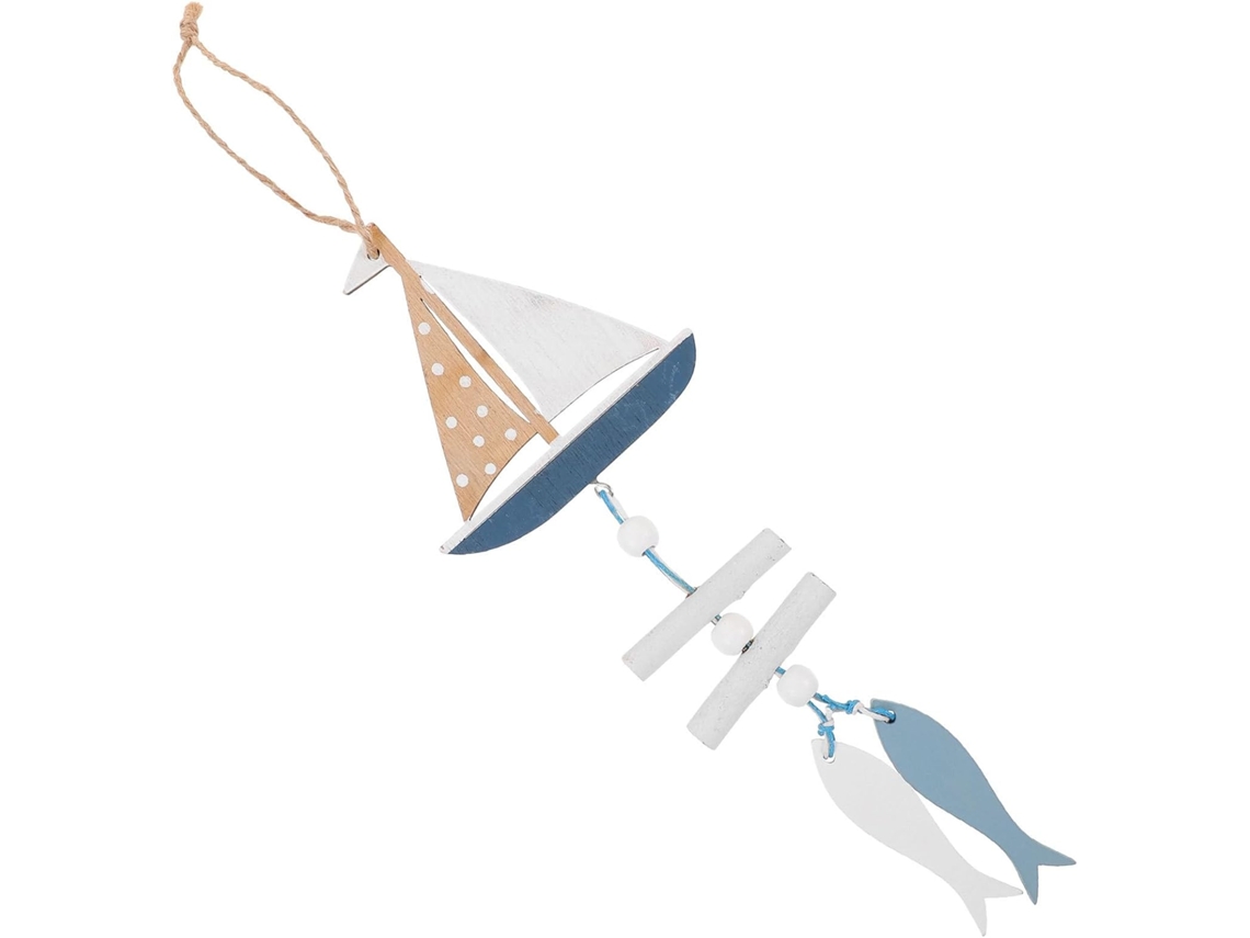 Enfeite Parede Náutico Madeira Peixinhos Veleiro Decoração 3d Jardim Quarto Meninos Meninas Oceano Tema GOKOCO