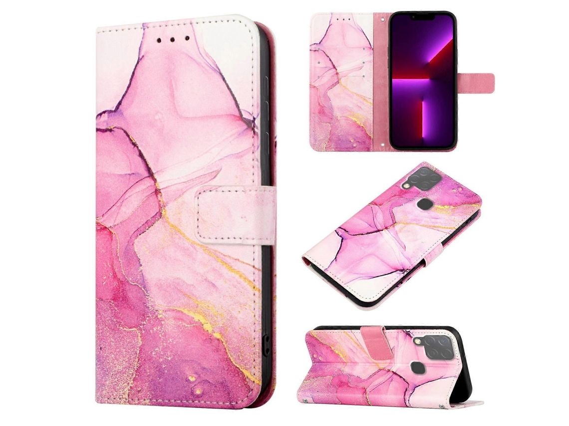 Capa De Celular Flip Em Couro Com Estampa De Mármore Para Infinix Hot 10s Pt003