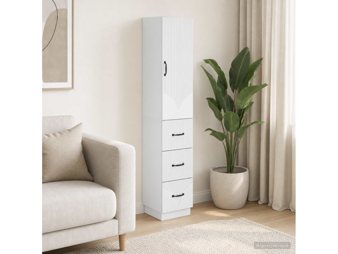 Vidaxl Conjunto De Gabinete 2 Unid. 33 X 34,5 X 87 Cm Branco Brilhante