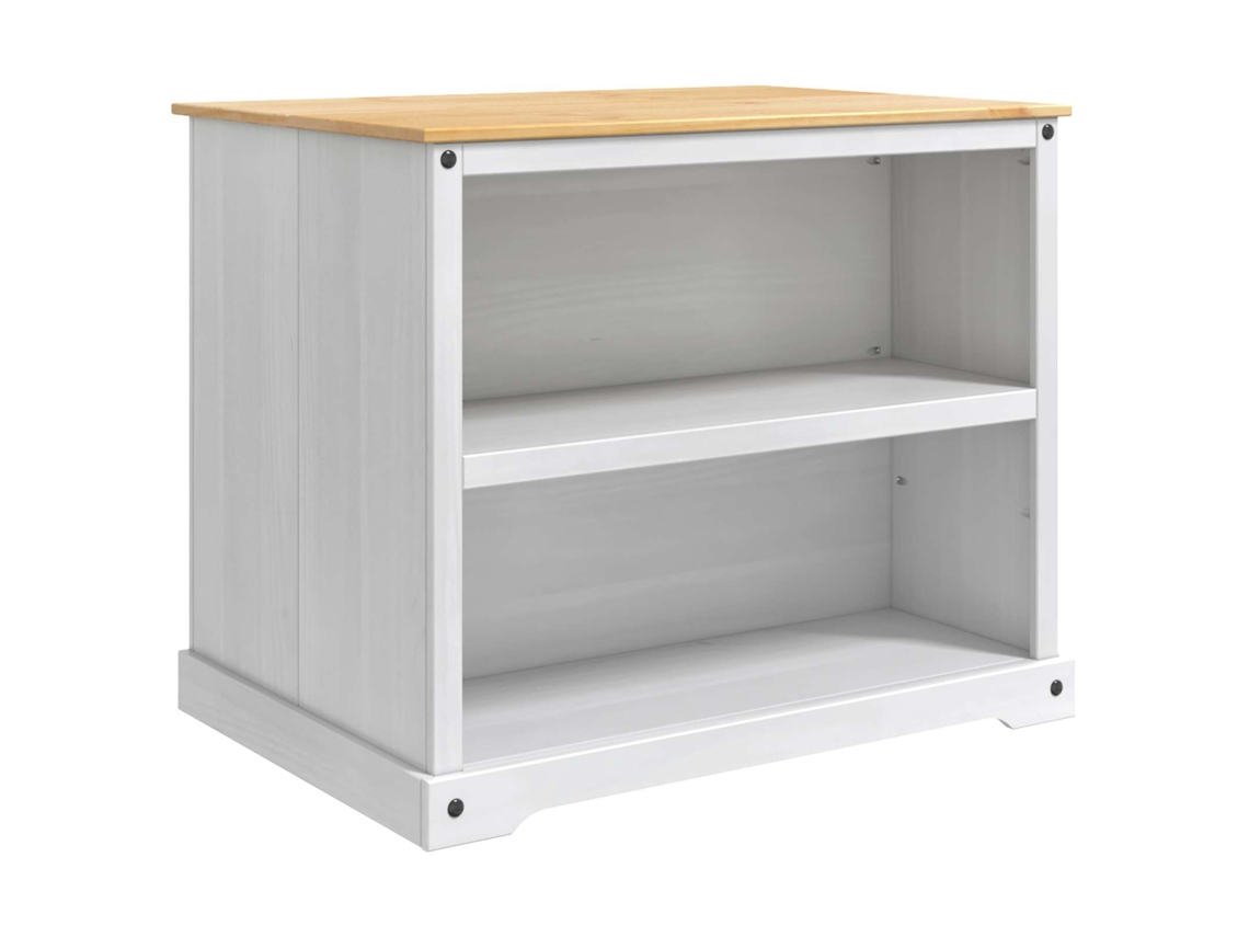 Vidaxl Conjunto De Ilha De Cozinha 2 Unid. Branco E Cera De Mel