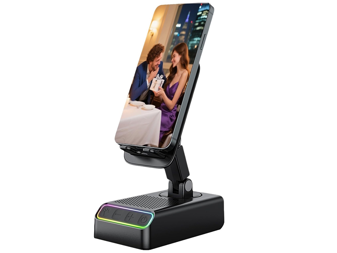 Presentes de aniversário, alto falante Bluetooth, com indução de áudio, suporte de telefone, carregador JYTGALX