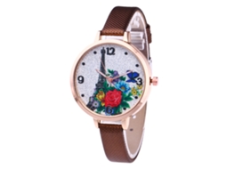 Relógio de Pulso Feminino Casual Elegante de Quartzo Moda Presente Café