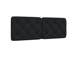 Vidaxl Almofadão De Cabeceira 120 Cm Tecido Preto