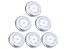 Luz noturna com sensor de movimento, luz LED para carro operada por bateria, luz para armário, pacote com 6 Slowmoose