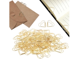 Presilhas em formato de coração, 100 unidades de presilhas de metal dourado em formato de coração