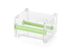 Dispensador de Fita Adesiva Transparente 10,3 X 9,1 X 7,1 Cm Cortador de Fita Ideal para Escritório, Casa e Escola Verde GOKOCO (1 Unidade)