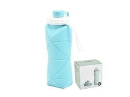 Garrafa de Água Colapsível 600ml Silicone Azul Claro