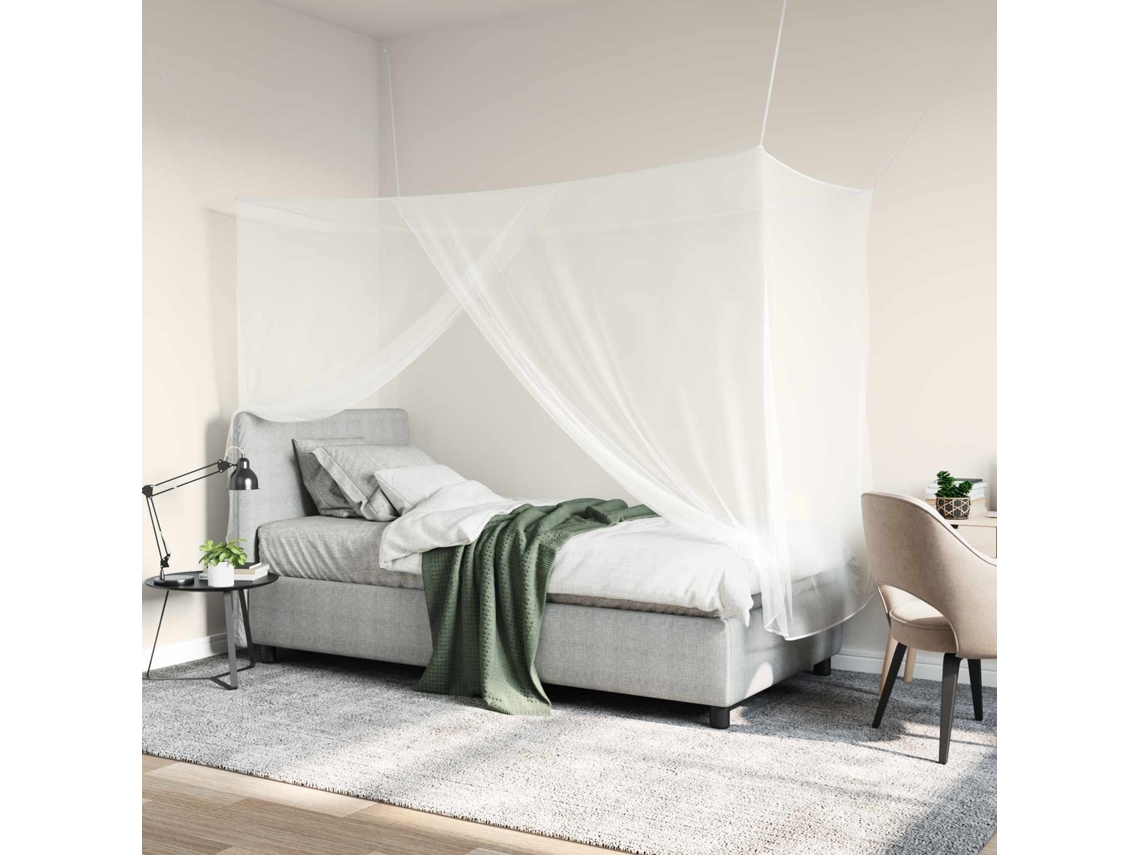 Vidaxl Rede Mosquiteira Para Cama 3 Unid. 156 Mesh Branco Poliéster