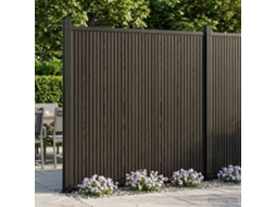 Vidaxl Painel De Cerca 2 Pcs Wpc E Alumínio Preto