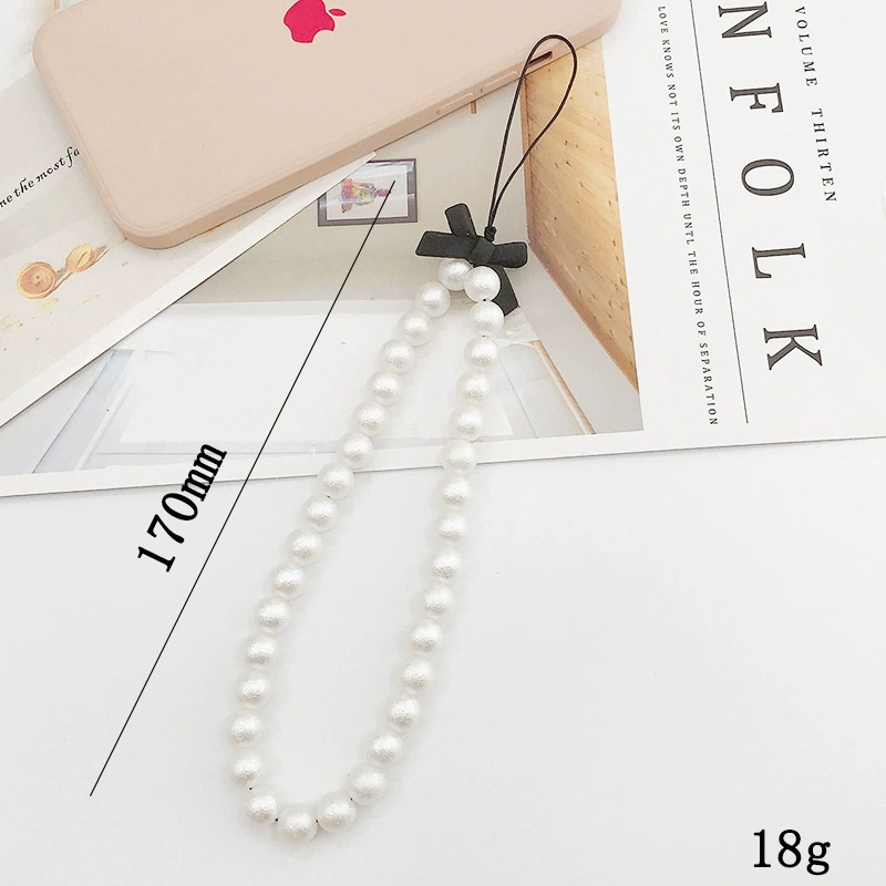 Pulseira De Pérolas Delicada E Charmosa Para Celular, Com Corrente Anti-perda, Chaveiro, Presente Para Mulheres. Corrente De Pérolas Para Celular - Tf