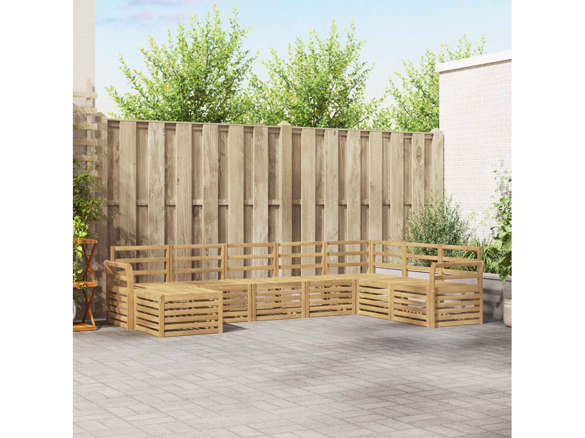 Vidaxl Conjunto De Sofás Para Exterior 8 Unid. Branco