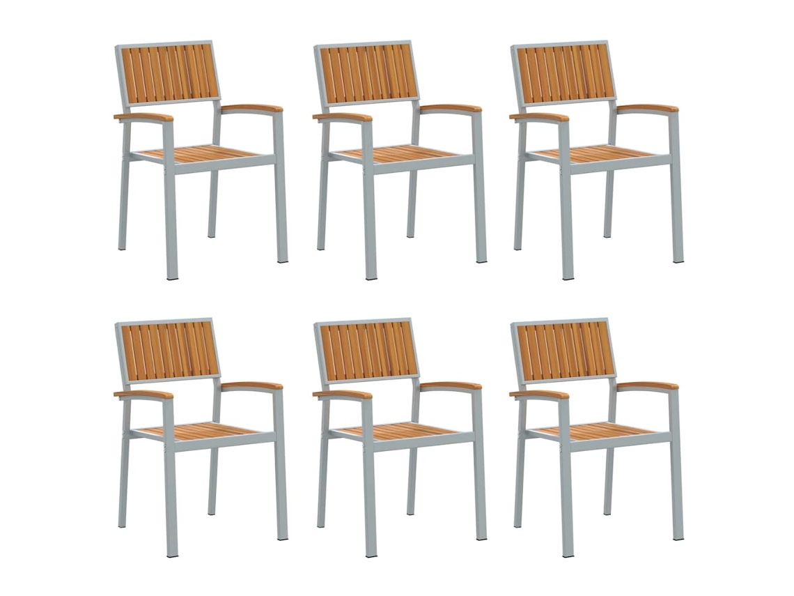 Maison Exclusive - Cadeira Empilhável 6 Pcs Castanho 56 X 57 X 87 Cm