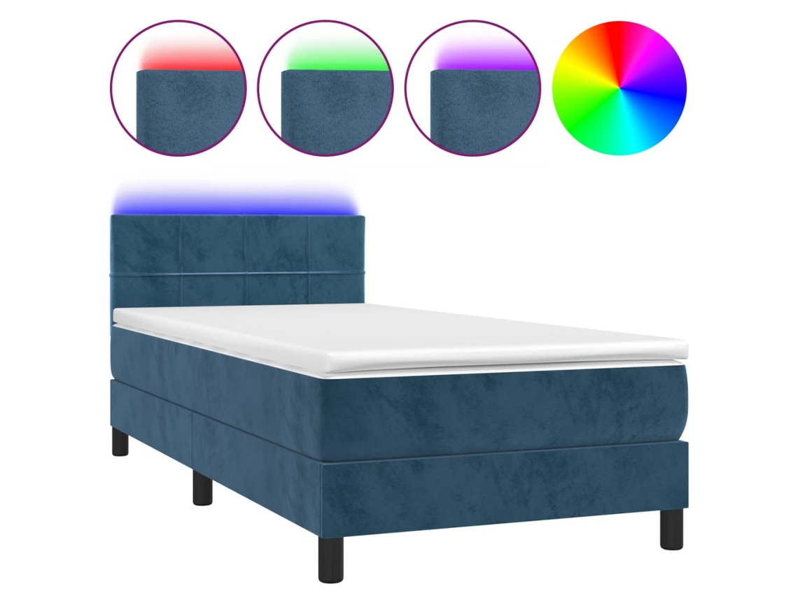 Box Spring Bed, Box Spring Beds Vidaxl Azul Veludo (80 X 200 Cm)