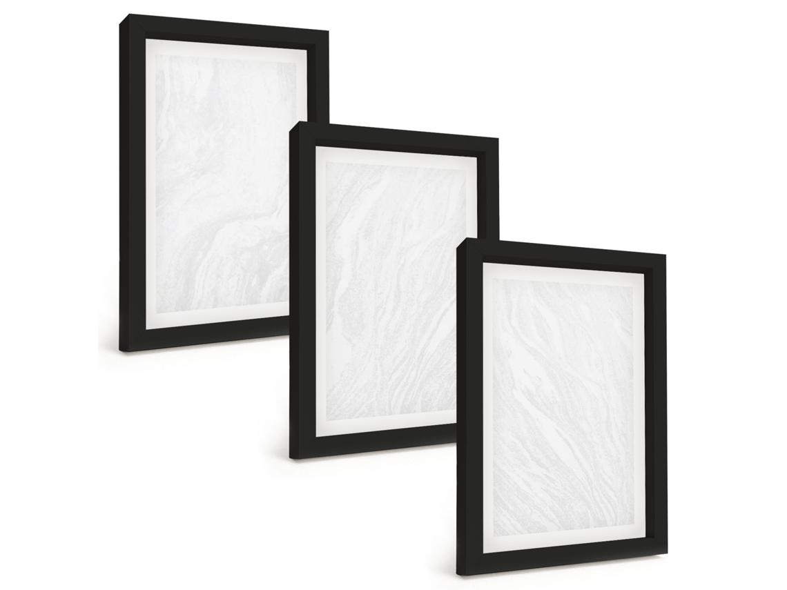 Pinturas Murais Modernasestrutura De Mármore Elegante Moldura Preta Fotos Para O Corredor Espelharte (3 Peças 20x30 Cm)