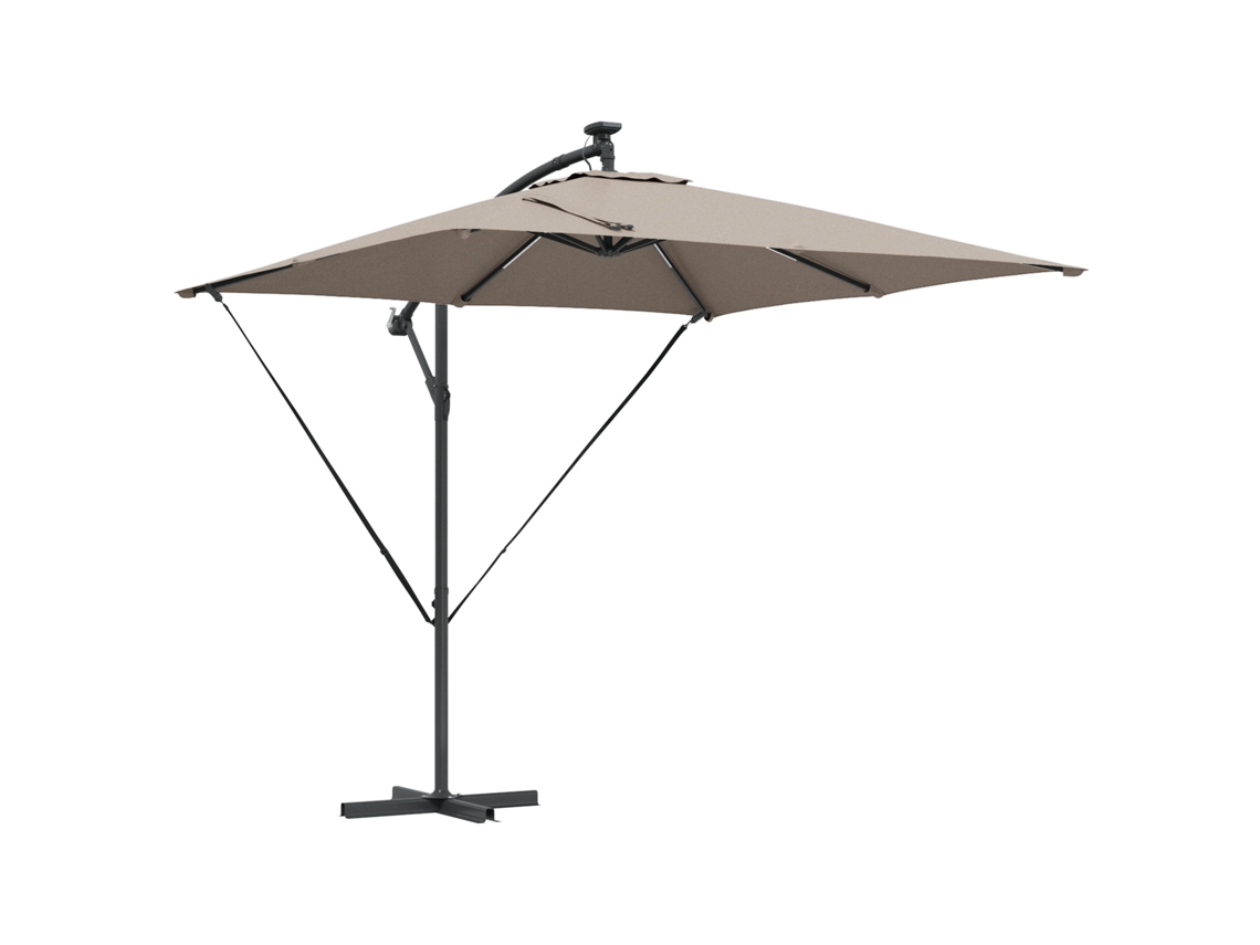 Conjunto 1 Guarda-sol Cantilever Vidaxl Castanho-acinzentado Poliéster (249 X 249 X 250 Cm)