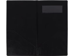 Porta Cheques Preto 255x140 Mm Para Garçons E Garçonetes, Capa Durável Pu, Design Dobrável E Costurado À Mão, Livro