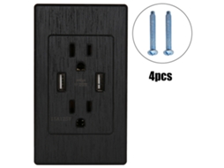 Painel escovado para PC, retirado do padrão americano, com especificações de 125 V 15 A e alta corrente de saída de 4200 mA.