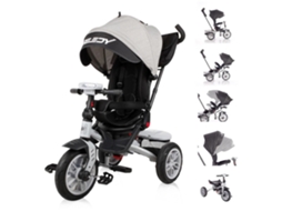 Triciclo Speedy Air Evolutivo Com Rodas De Borracha, Assento Giratório De 360º E Capota Lorelli - Grey/black