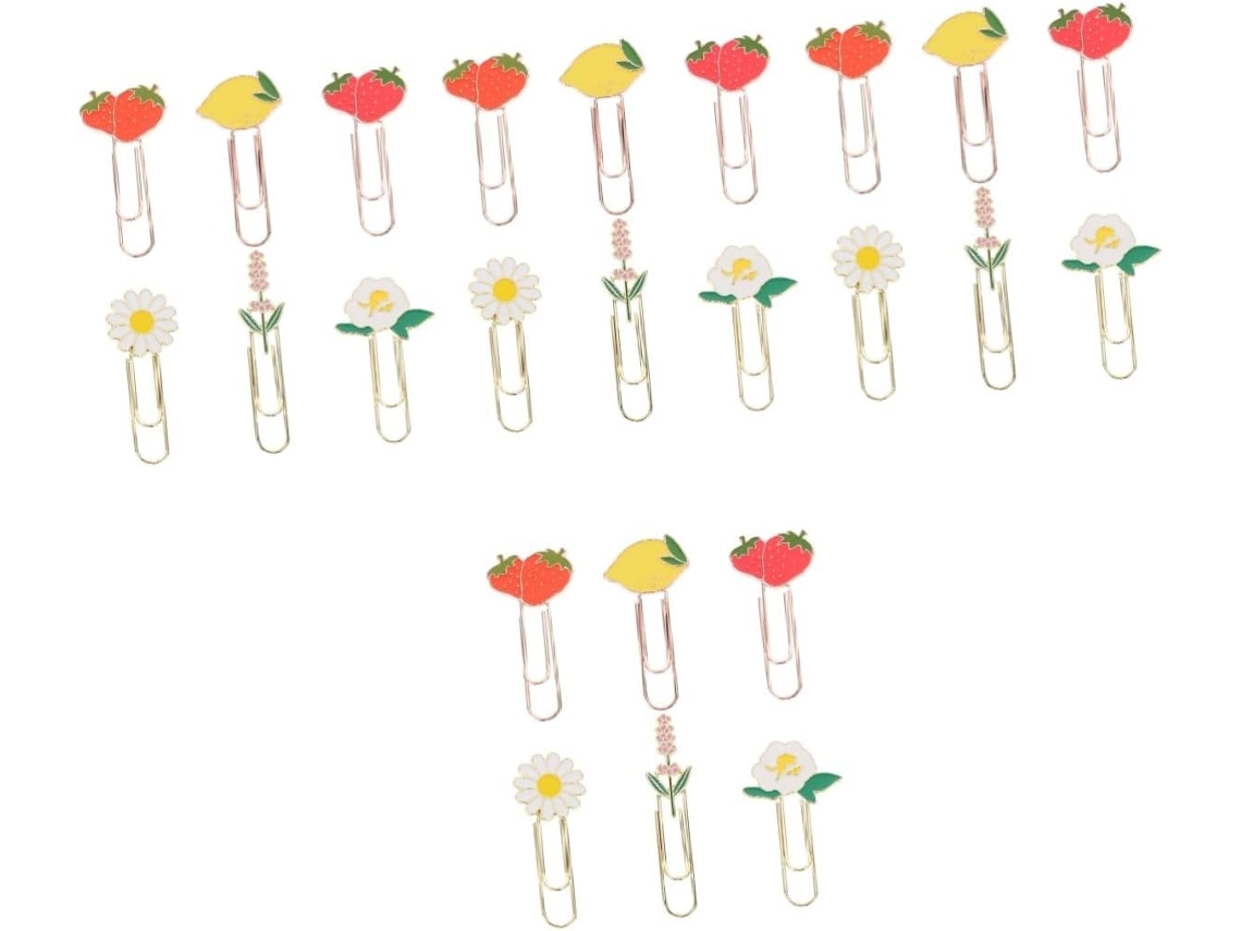 Clipes de metal Housoutil Adoráveis para mesa, organizadores decorativos para estudantes, 6 peças x 4